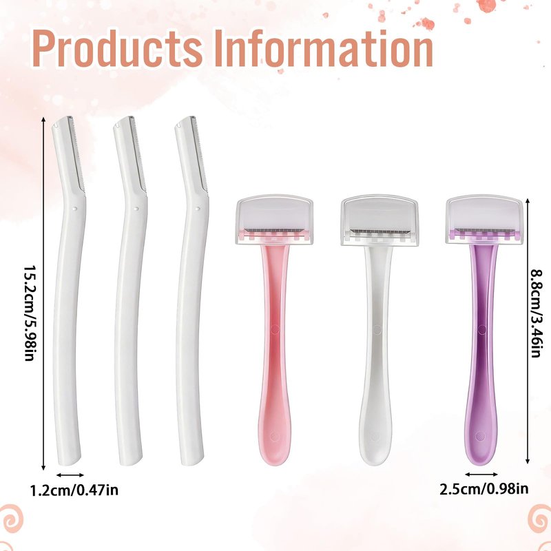KFHENSOMR 6Pcs Eyebrow Razors, Dermaplane Razor for Women Face