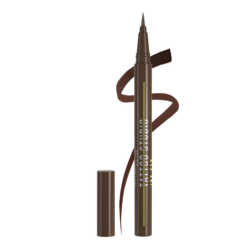 Maybelline Tattoo Studio Ink Pen Liquid Eyeliner, Up to 24 Hours of Wear, Waterproof & Smudge-Resistant Make Up, Brown, 1 Count