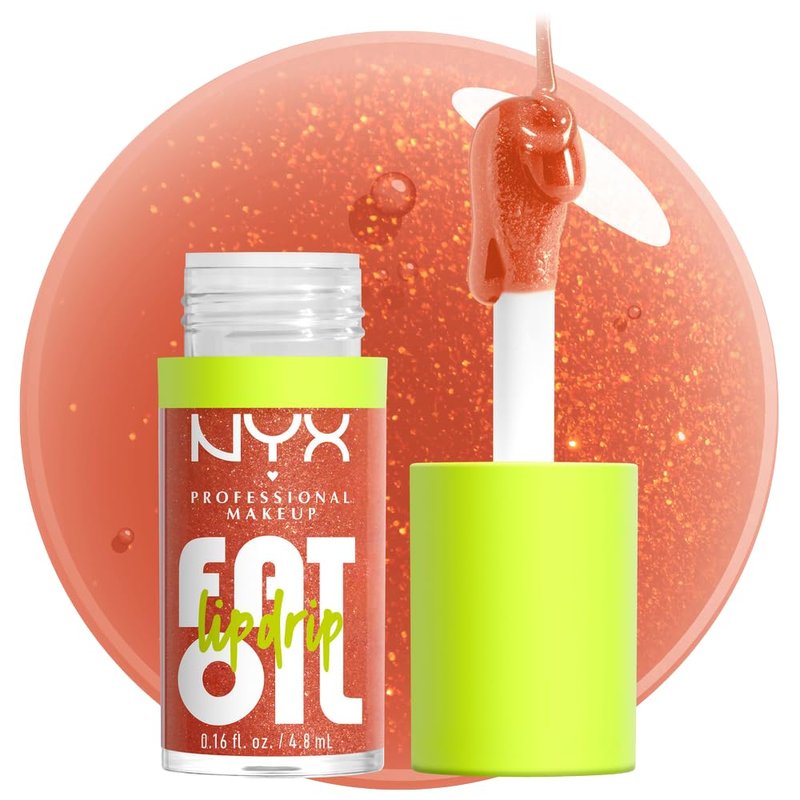 NYX PROFESSIONAL MAKEUP Lip Oil Gloss - Moisturizing Vegan Formula for 12 HR Hydration | Follow Back (Shimmering Warm Nude)
