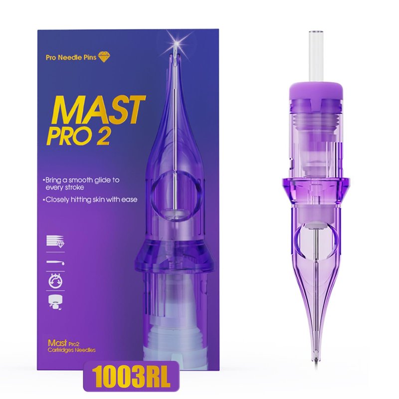 Mast Tattoo Pro2 Tattoo Cartridge Needles, #10 Bugpin 3RL Round Liner, 20 Count Disposable Needles for Rotary Tattoo Machine Pen
