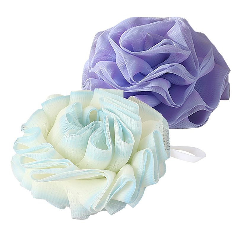 GTFL.RTPOP Premium 2-Pack Gradient Loofah Sponges for Women＆Men and All Skin Types＆Luxury Spa & Bath Exfoliator, Premium Exfoliating Shower and Bath Sponge Set - Purple＆Blue
