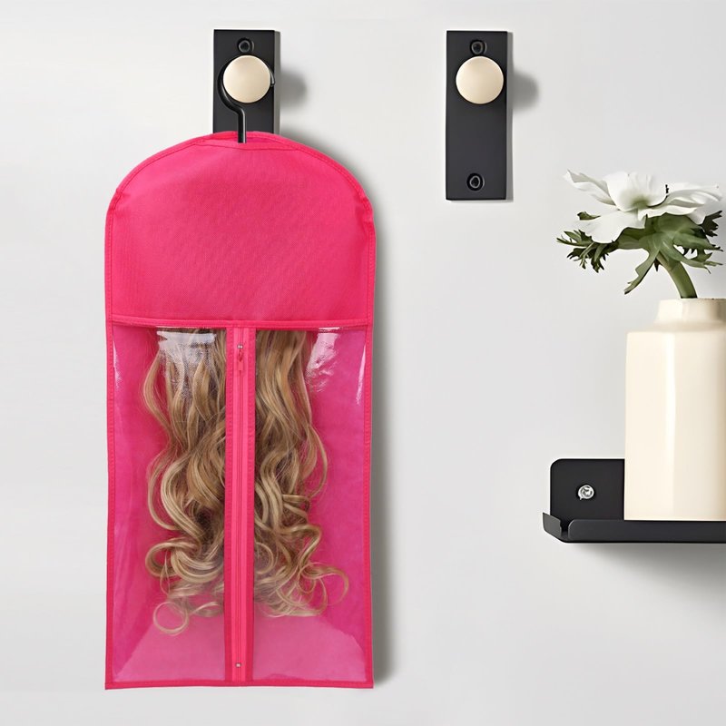 12PCS Wig Holder Storage Bags with Hanger - Hair Extension Organizer for Multiple Wigs & Accessories
