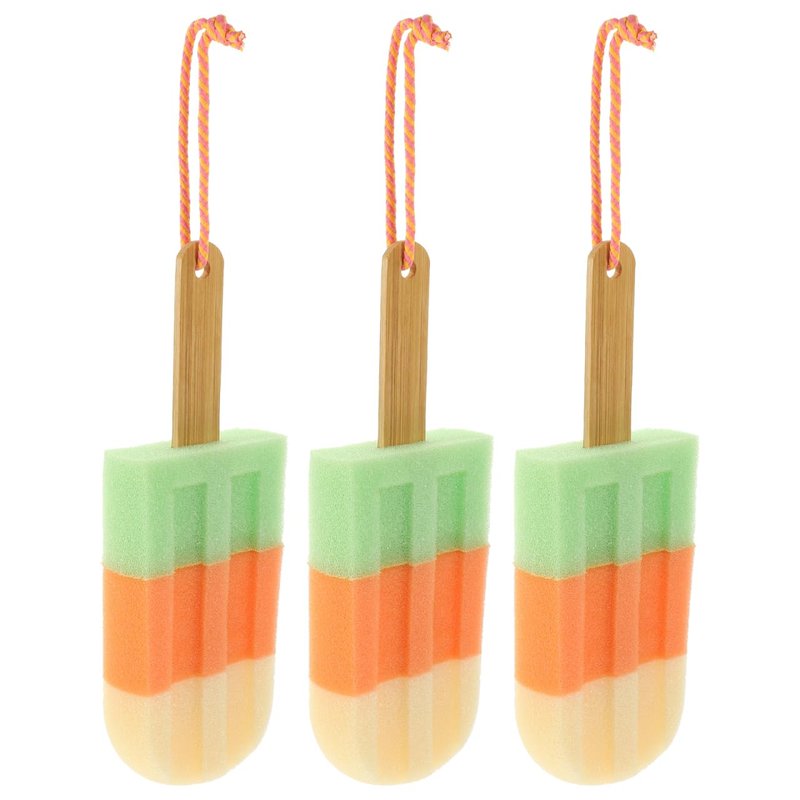 Lurrose 3Pcs Bath Ball Set Ice Cream Shower Loofah Soft Body Rubbing Towel Bath Flower Exfoliating Sponge for Gentle Skin Cleaning