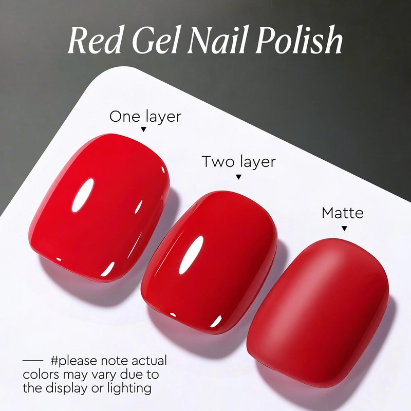 AZUREBEAUTY Classic Red Gel Nail Polish 18ML – High Gloss, Red Soak Off UV/LED Gel Polish for Nail Art, DIY Manicure & Salon Quality