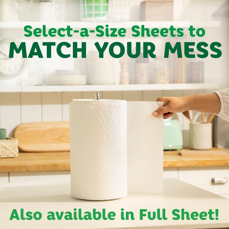Bounty Paper Towels - Quick Size White, 16 Family Rolls | Equivalent to 40 Regular Rolls