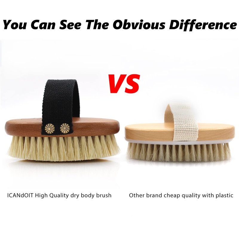 ICANdOIT Dry Brushing Body Brush-Gentle Bristles Dry Skin Brush,Exfoliating Massage Brush for Cellulite and Lymphatic,Improve Circulation,Stop Ingrown Hairs,Reduce Acne,Soften Skin