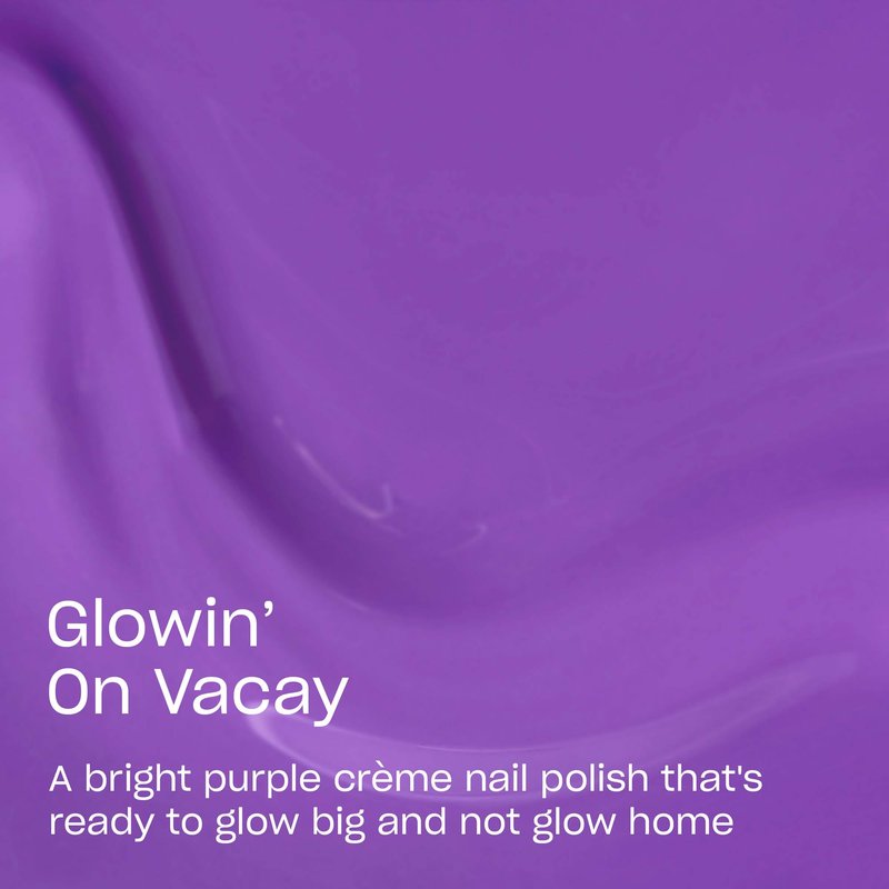 OPI Nail Lacquer Glowin' on Vacay | Opaque Electric Cool Violet Purple Crème Chip Resistant Nail Polish | Trip to the Brite Side | Summer 2026 Collection