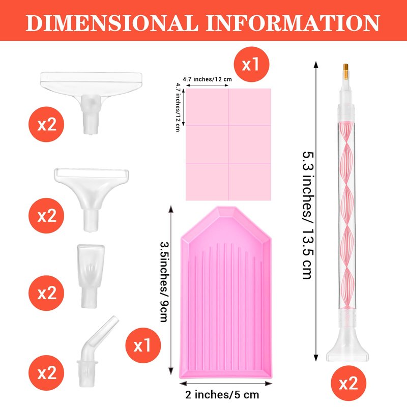 KFHENSOMR Rhinestone Pickup Tool Set: 2 Pcs Rhinestone Picker Handles Dual-Ended Rhinestones Applicator Dotting Tool Pen Shiny Diamond Dot Drill Pen for DIY Home Nail Salon