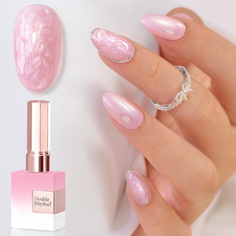 Gel Nail Polish - Double Rhythm 15ML Soak Off Pearl Nude for DIY Manicure | Long-Lasting Color