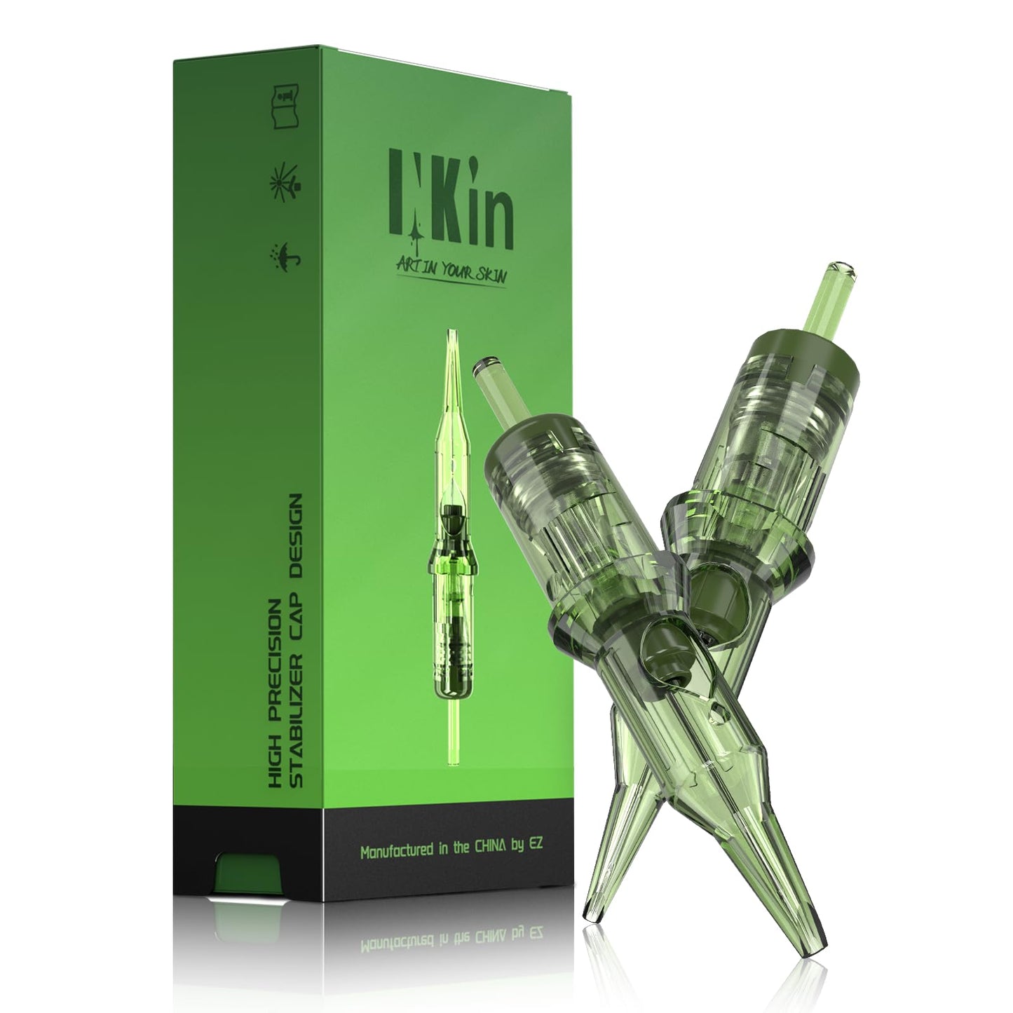 INKin REVO Tattoo Cartridge Needles, Disposable Tattoo Needles With Re-Define Precision #10 Bugpin 0.30mm Round Liner 3RL, Upgraded Design Durable Needle Cartridges for Tattooing 20Pcs (R1003RL)