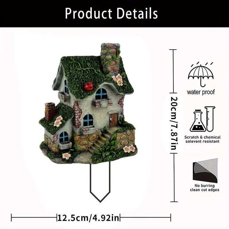 House Acrylic Garden Stake, Indoor and Outdoor Garden Acrylic Decoration, Suitable for Flower Pots and Landscape Beautification, Suitable for Courtyards and Lawn