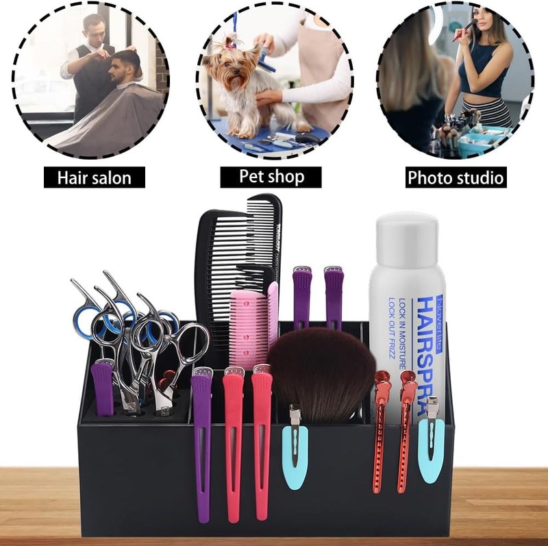 Noverlife Hair Scissors Storage Box - Professional Shear Holder for Salon Tools | Black