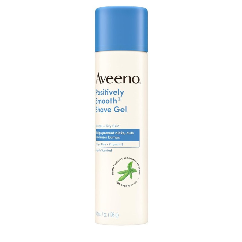 Aveeno Shave Gel - Positively Smooth Moisturizing Formula with Soy, Aloe & Vitamin E | 7 oz, 6 Pack