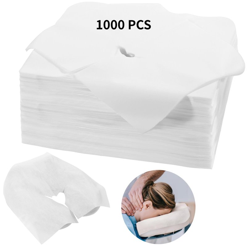 1000PCS Disposable Face Cradle Covers, Disposable Massage Table Cover, Single Use Massage Bed Headrest Cushion Cover, Professional Massage Chair Face Cover for Skincare Beauty Salons