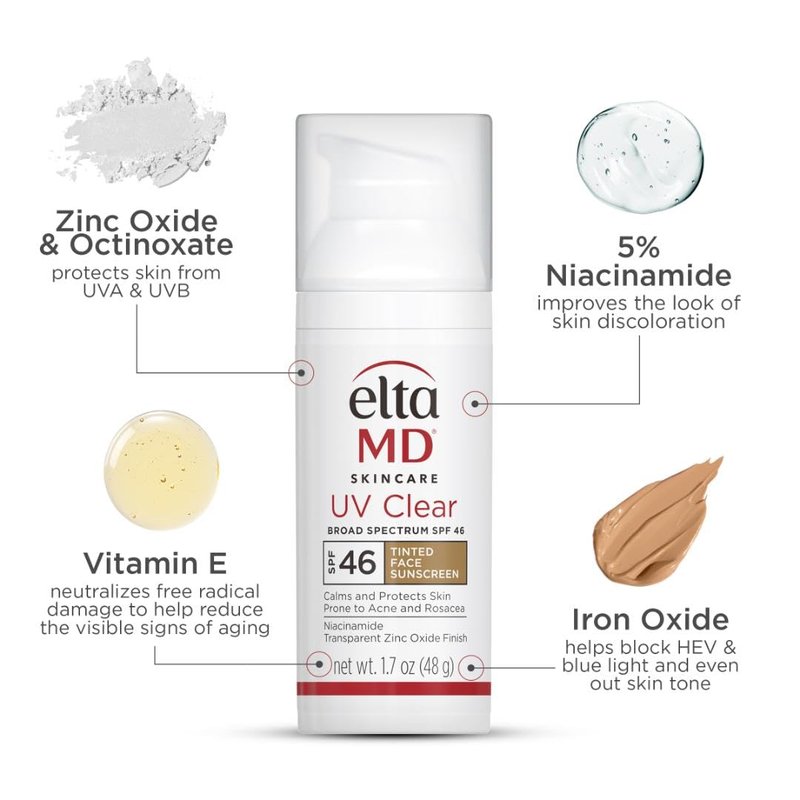 EltaMD UV Clear, UV Clear Tinted Duo Kit, Face Sunscreen SPF, Tinted and Untinted Broad Spectrum Protection for Sensitive Skin