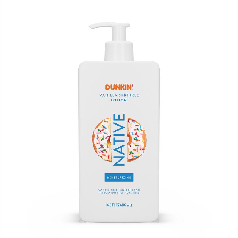 Native Body Lotion, Dunkin Vanilla Sprinkle, Moisturizer for Dry Skin with Plant-Based Ingredients, 16.5 oz