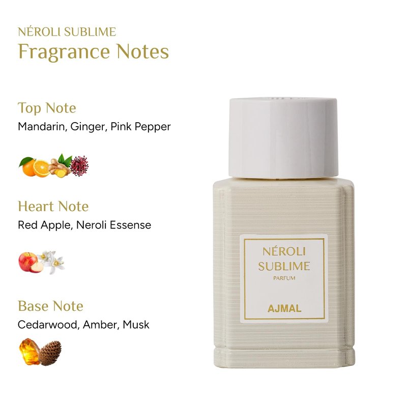 Ajmal Oud Marquis Néroli Sublime Eau de Parfum for Women 3.4 fl oz / 100 ml – Luxury Floral Citrus Perfume – Long Lasting Premium French Fragrance – Crafted in Dubai, Made in France for US