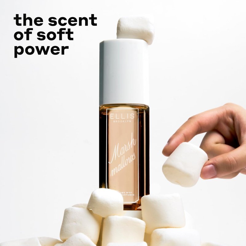 Ellis Brooklyn MARSHMALLOWS Perfume Mist, Gourmand Scent with Marshmallow, Caramel Accord, & Milky Musks, Vegan Perfume, Made In The USA, 90ml/3 fl oz