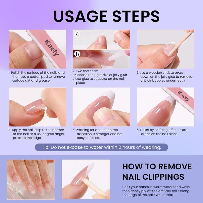 evpct Nude Pink French Press on Nails Short Almond, Short Gold Foil Stick on Nails for Women Gift,Nude Pink Glossy Fake Nail Reusable Soft Gel Press on Acrylic Fake Nail kit with Gold Line Design