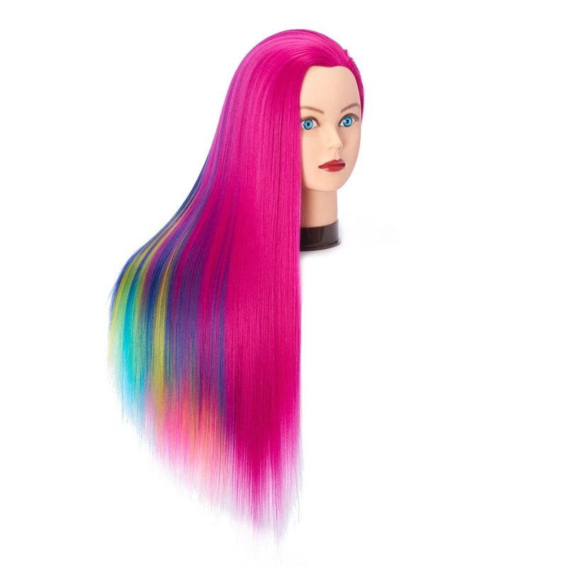 Hairingrid 26"-28" Mannequin Head Hair Styling Training Head Manikin Cosmetology Doll Head Synthetic Fiber Hair and Free Clamp Holder (R71919W0320)