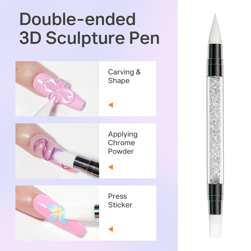 MIZHSE 3D Gel Nail Art Sculpting Gel - 60g Non-Sticky Clear Builder Gel for Nail Art Charms & Molding
