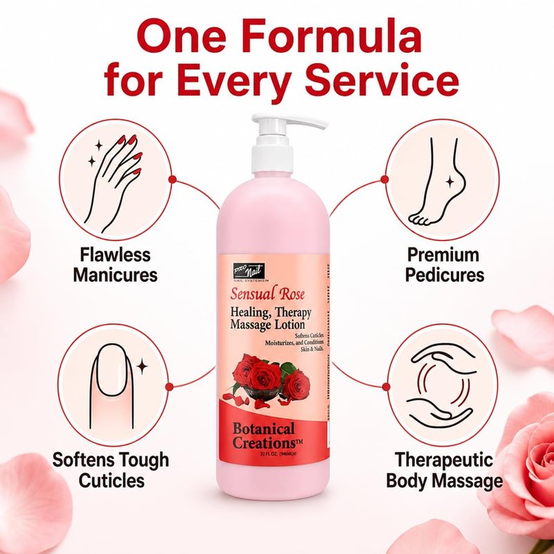 PRONAIL Healing Therapy Multi-Purpose Salon & Spa Lotion - All-in-One Treatment for Manicures, Pedicures, and Massage with Treatment in Every Pump to Streamline Services & Justify Premium Price 32 Oz