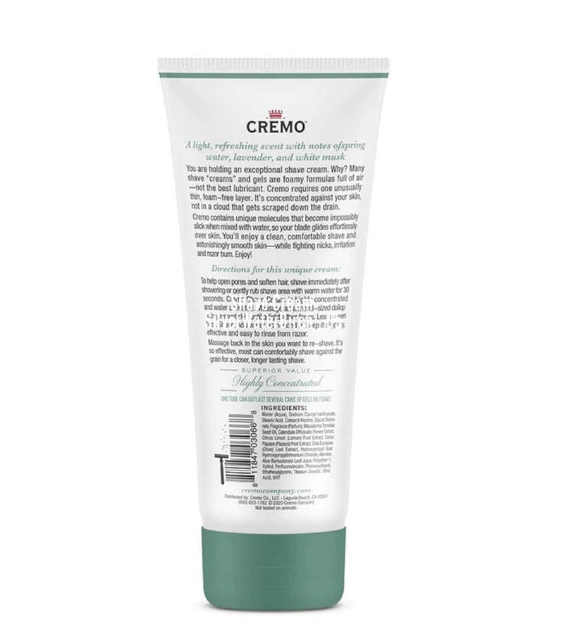 Cremo Silver Water & Birch Shave Cream | Ultra-Slick Shaving Cream for Men - 6 Fl Oz (Pack of 2)