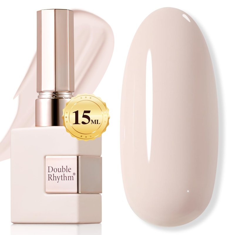 Double Rhythm 15ML Gel Nail Polish Pure Sheer Same Color Same Bottle Soak Off Gel Polish Art Manicure Salon DIY at Home for Women (Beige Pink-A1393)