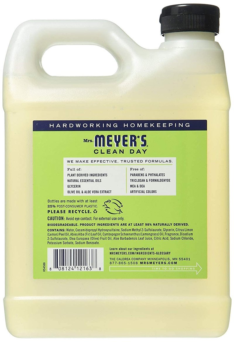 Liquid Hand Soap Refill, Cruelty Free and Biodegradable Formula, Herbal Free, Mass Skin Care, Non-Drying, Softening Cleanser, Lemon Verbena Scent, 33 OZ Each Pack, Pack of 2