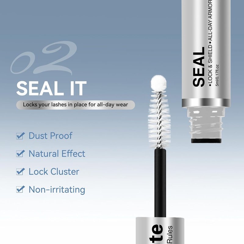 AiryCute Lash Bond and Seal - 150H Waterproof Eyelash Glue for Lash Clusters - Strong Hold, Latex-Free | Black 5ml + 5ml