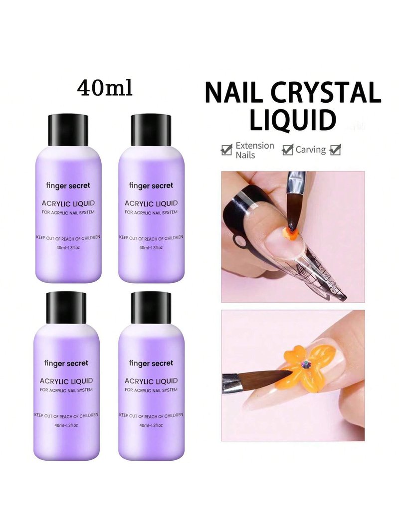 finger secret Acrylic Monomer Liquid,2PCS Nail Acrylic Liquid 40ml/1.3fl.oz,Monomer Acrylic Nail Liquid,Acrylic Liquid for Acrylic Powder Nails Extension for Nail Art Manicure DIY