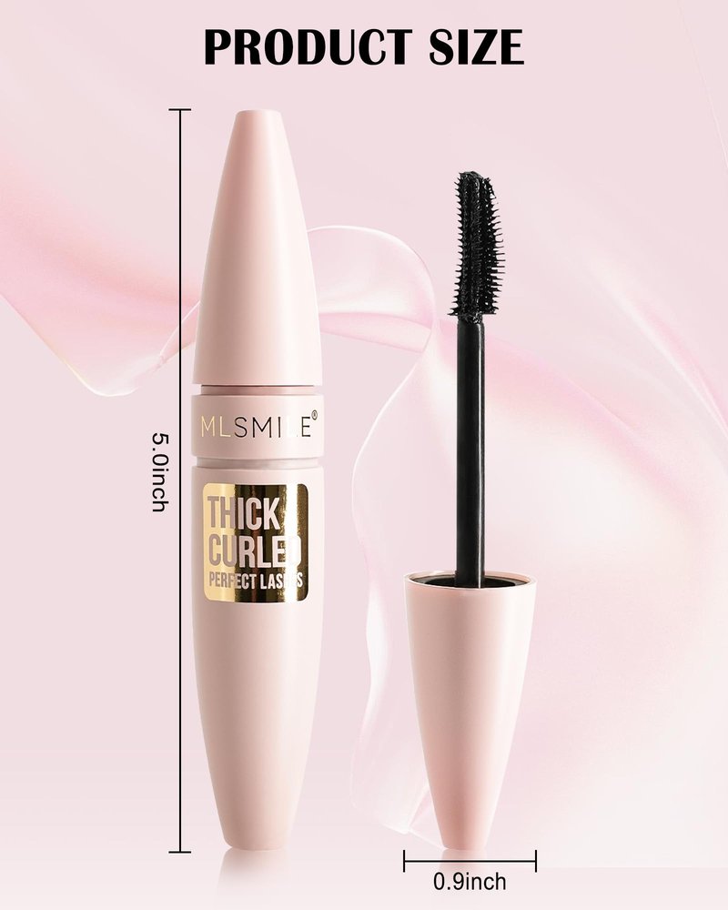 Black Grey Waterproof Mascara, Liquid Lashes Extensions Mascara with Dual-Sided Brush, Great for Lengthening and Volumizing Eyelashes, Tubing Mascera Fiber No Clumping, Long Lasting, Smudge-Proof-01