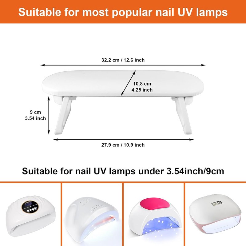 Diesisa Nail Arm Rest - Foldable PU Leather Hand Rest for Manicure | Soft White Nail Mat for Salon Use