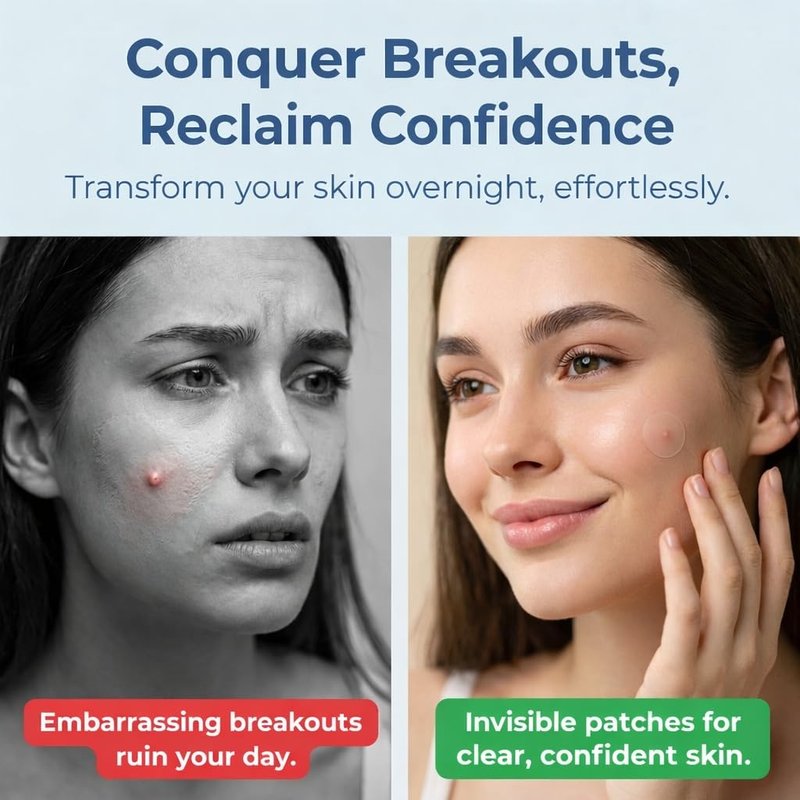 BABYLONOVA Premium Miracle Patch Hydrocolloid Acne Patches for Face, Invisible Pimple Patches for Acne Spot Treatment, Zit & Blemish Patches Overnight, Clear Skin Patch 72 Count