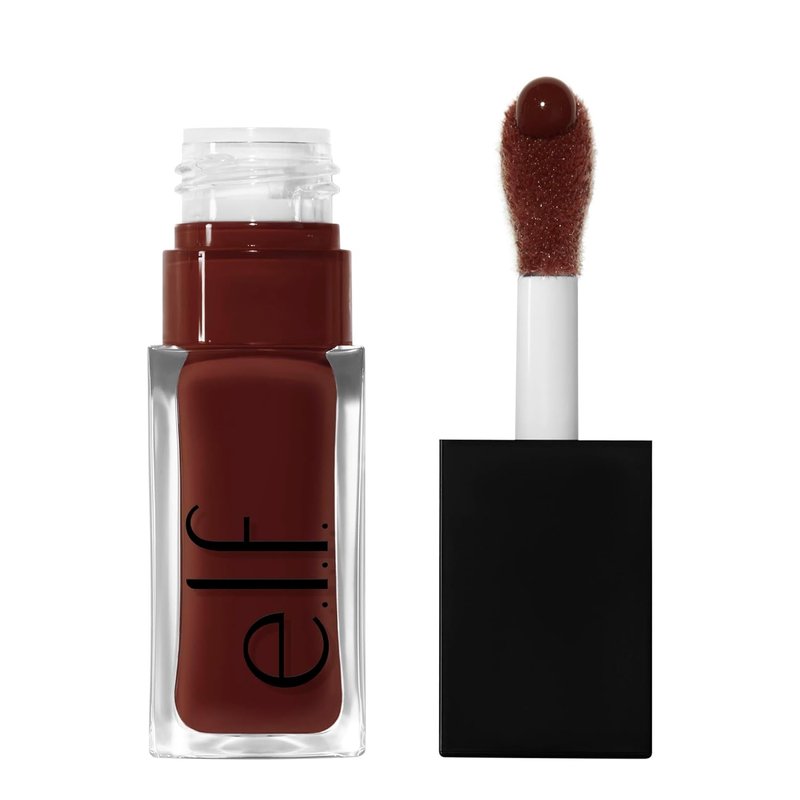 e.l.f. Glow Reviver Lip Oil - Nourishing Tinted Formula for High-Shine Finish | Infused with Jojoba Oil, Vegan & Cruelty-Free, Hot As Fudge