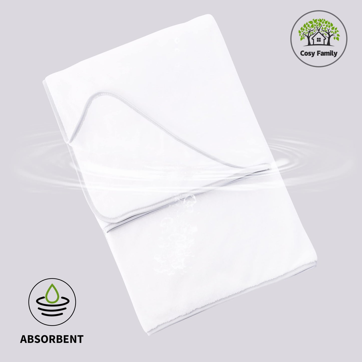 Cosy Family Microfiber 4 Pack Bath Towel Set, Lightweight and Quick Drying, Ultra Soft Highly Absorbent Towels for Bathroom, Gym, Hotel, Beach and Spa (White)