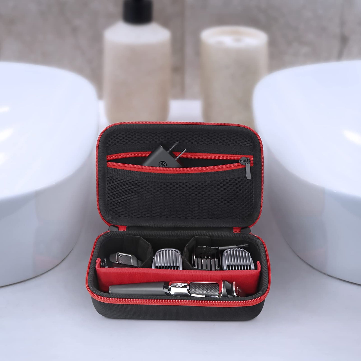 Yinke Travel Storage Case for Philips Norelco Multigroom Series 3000/5000, MG3740/40, MG5910/49 - Protective Organizer for Beard Trimmer, Attachments, Face & Ear Hair Trimmer, and Hair Clipper Shaver