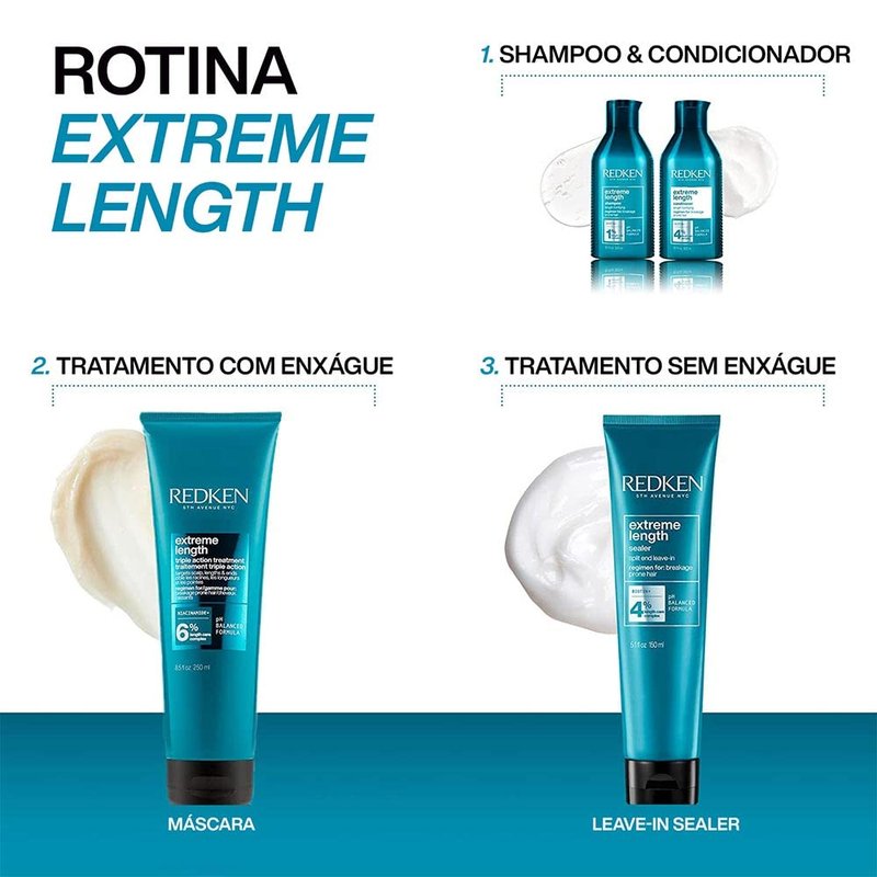 Redken Redken Extreme Length Triple Action Treatment Mask, Rinse-Out Mask With Biotin & Niacinamide