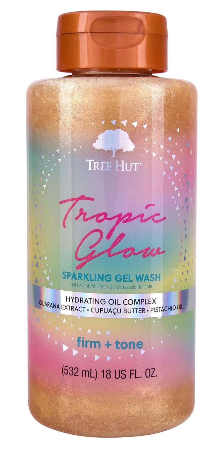 Tree Hut Tropic Glow Body Wash, Hydrating & Moisturizing Shower Gel with Shea Butter & Essential Oils, Soft Smooth Glowing Skin, Gentle Cleanser For All Skin Types, Self Care Gifts for Women, 18 Fl Oz