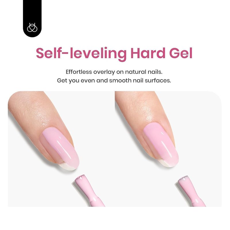 Beetles Builder Gel Set-Sheer Luck 6 Colors 8 in 1 Building Instant Apex Strengthening Thickening Extension DIY Salon at Home for Beginner,Nude Pink Builder Nails Gel,UV & LED Lamp Needed