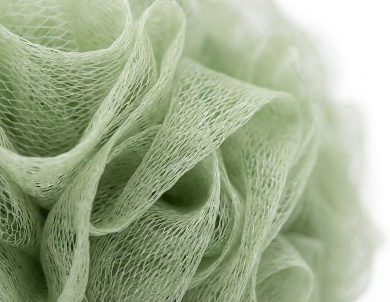 High-Density Mesh Pouf Bath Sponge by [Brand Name] - Eco-Friendly 240-Mesh Shower Scrubber | Large 4.9'' Green