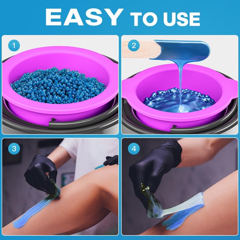 Hard Wax Beads for Hair Removal - Coarse Hair Waxing Beads | 500g Refill for Home Waxing, All Body & Brazilian Areas, Sea Blue