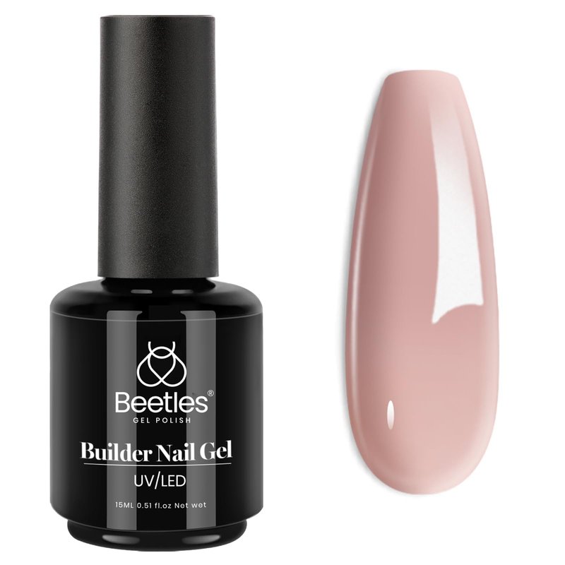 Beetles Builder Gel for Nails,Nude Brown 7 in 1 Nails Extension & Building Apex Strengthen Thin Nails DIY Salon at Home Nail Art for Beginner Women, UV & LED Lamp Needed