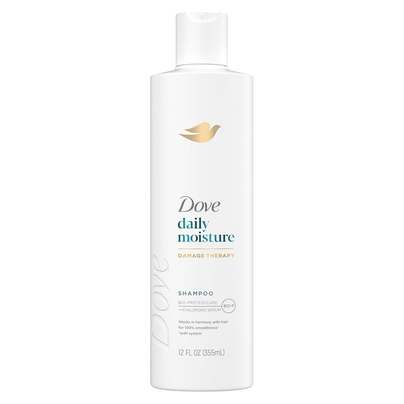 Dove Damage Therapy Shampoo - Daily Moisture for Dry Hair with Bio-Protein & Hyaluronic Serum | 12 Fl Oz