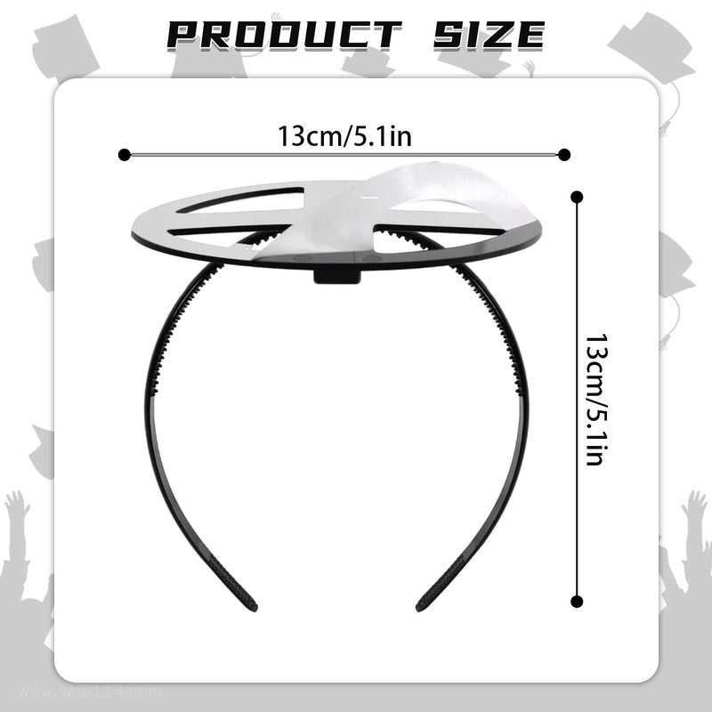 EMOOULI Black Graduation Cap HeadBand, Secure Grad And Hairstyle, Not Change Hair, Grad Cap Hairband for Graduates, Students (1)