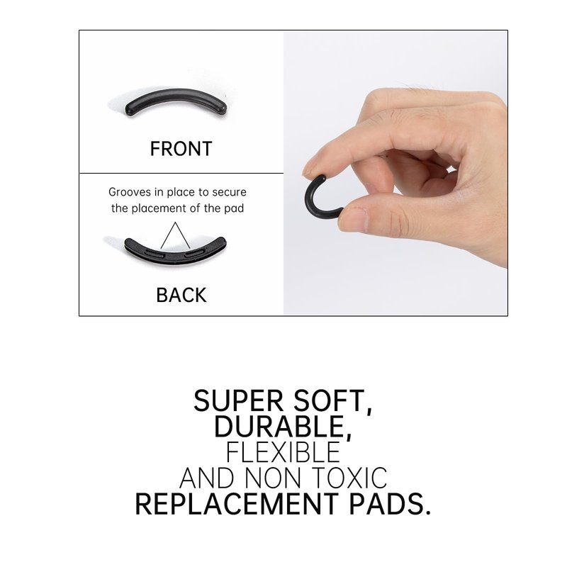 Eyelash Curler Refills Compatible with e.l.f.,Eyelash Curler Pads 24PCS,Silicone Lash Curler Refill Pads Compatible with e.l.f. (Black)