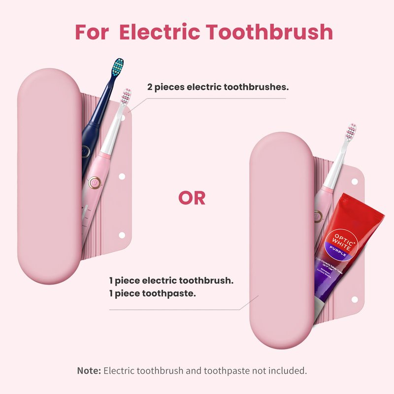 iTokGok Silicone Electric Toothbrush Travel Case, Manual Toothbrush Travel Cover for Men and Women,Toothbrush Holder for Travel,Gym and More, Fits Most Manual and Electric Toothbrushes - Pink