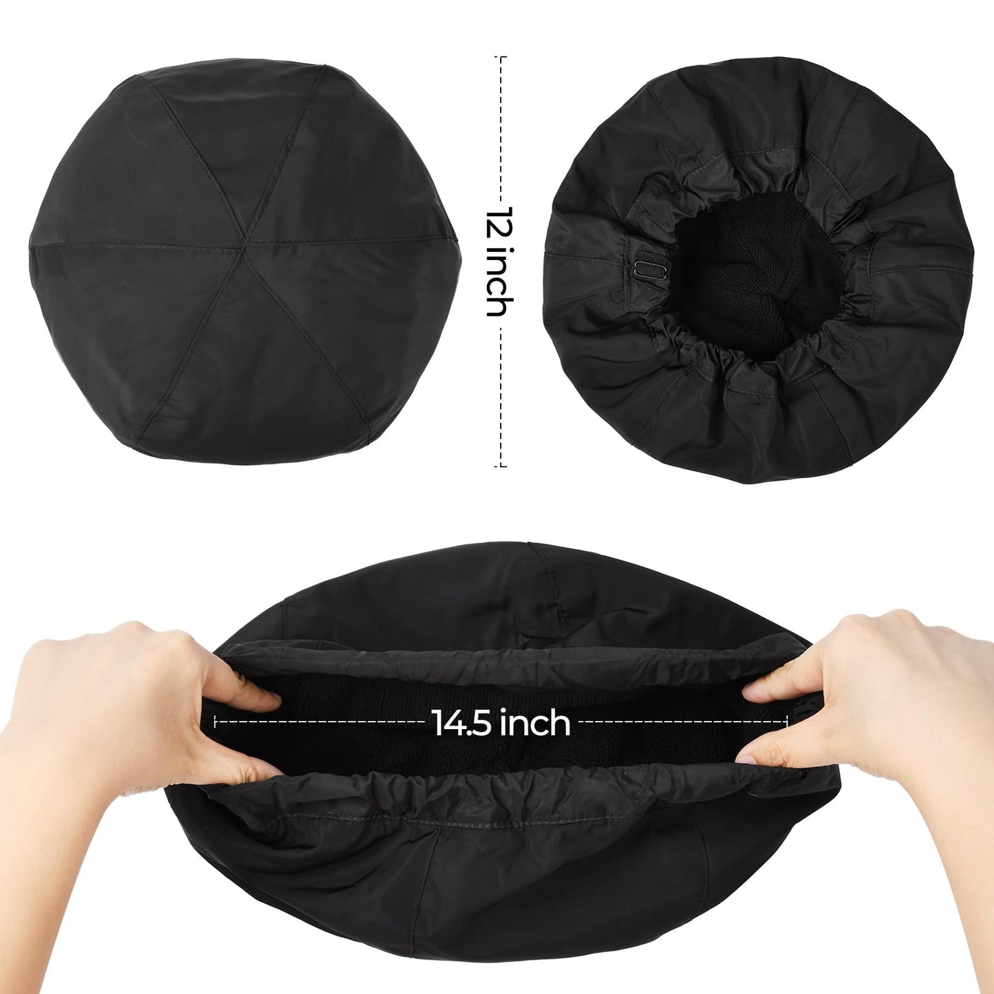 Shower Cap for Women Terry Lined Bath Cap Large Reusable Waterproof Elastic Band Pink Shower Caps for Long Thick Hair Soft Bath Shower Hair Caps