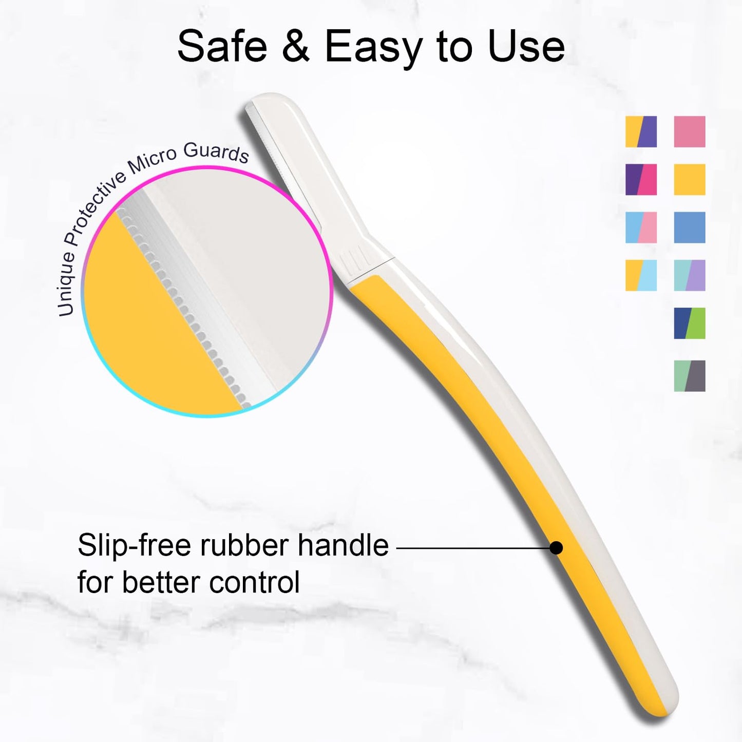 THURLADY Dermaplane Razor for Women Face, Eyebrow Razor, Face Razors for Women, Dermaplaning Tool, Travel Essentials, (9 pcs, Solar Veil)