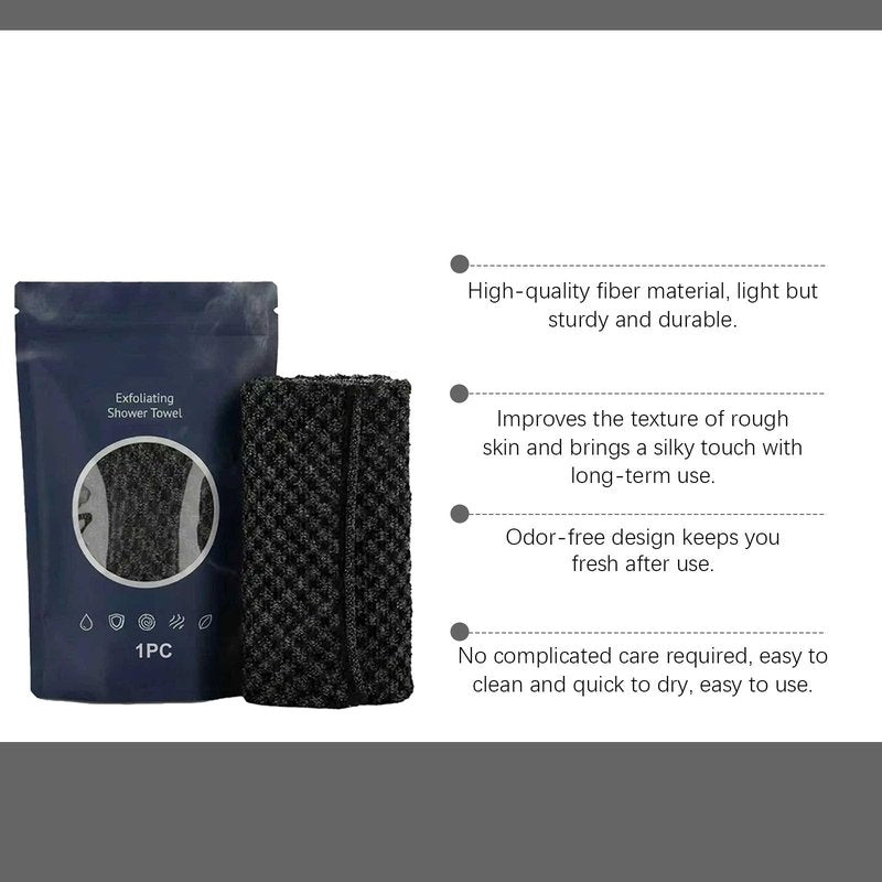 HCMISLZOSJ 2026 New Model,Exfoliating Shower Towel,2-in-1 Exfoliating Towel, Premium Scrub Wash Cloth for Body Face, Body Scrubber with 2 Sides for All Skin Types